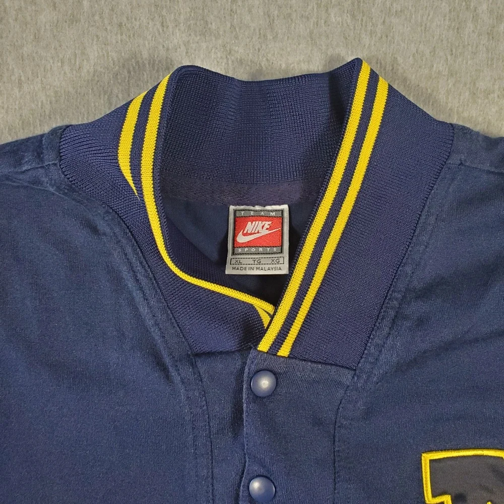 Vintage Nike Michigan Wolverines Pullover Jersey Shirt Navy Blue Yellow Mens XL